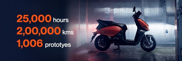 An image showing VIDA electric scooter undergoing durability test to showcase its strong build and long-lasting performance